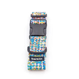 Zgardă lată pentru câini 4 cm model Glitch cu cataramă din nylon ECONABLE reciclat care arată structura side-release
