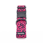 Zgardă lată pentru câini 4 cm model Pop Leopard cu cataramă din nylon ECONABLE reciclat care arată structura side-release